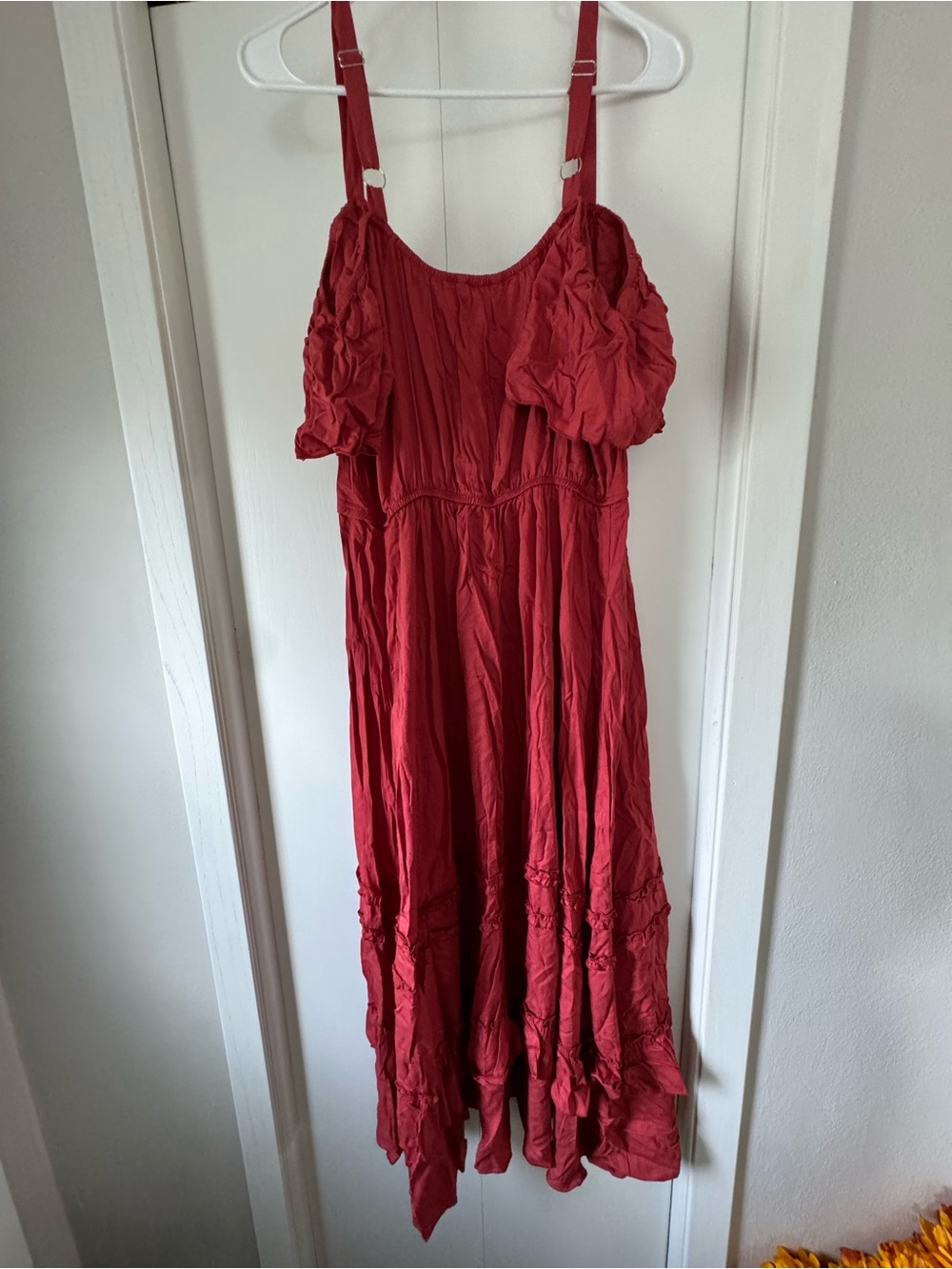 Red/orange Cold-Shoulder Maxi Dress -  Women 12 - Picture 2 of 5